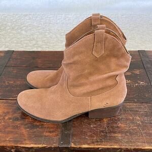 White Mountain Brown Suede Western Ankle Boots Size 11